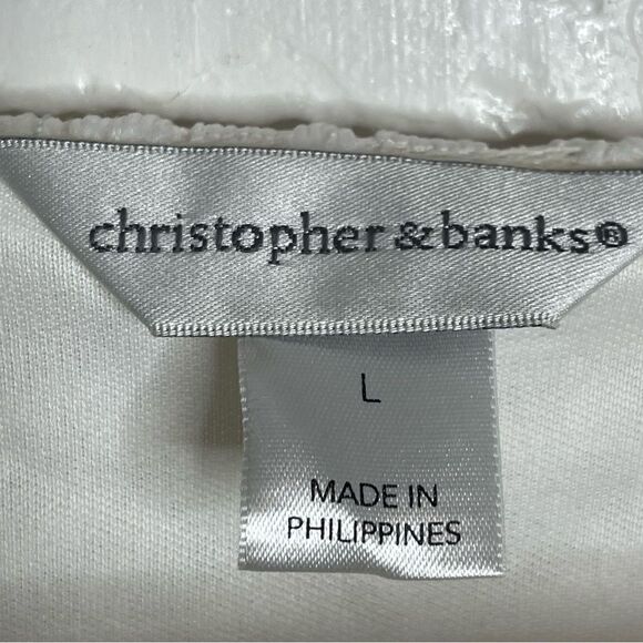 Christopher & Banks White Floral Lace Blouse Size Large - Picture 6 of 10